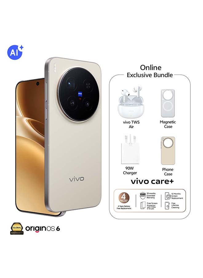 X300 Pro 5G Dual SIM Dune Brown 16GB RAM 512GB With Exclusive Magnetic Case +vivo TWS Air And 30 Months Warranty + 1 Year Screen Replacement - Middle East Version image 1