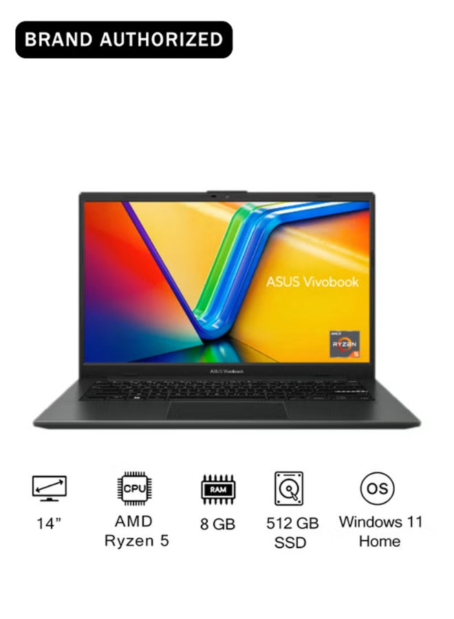 Vivobook Go Laptop With 14-Inch Full HD Display,AMD Ryzen 5 7520U Processor/8GB RAM/512GB SSD/AMD UMA Graphics/Windows 11 Home English Black image 1