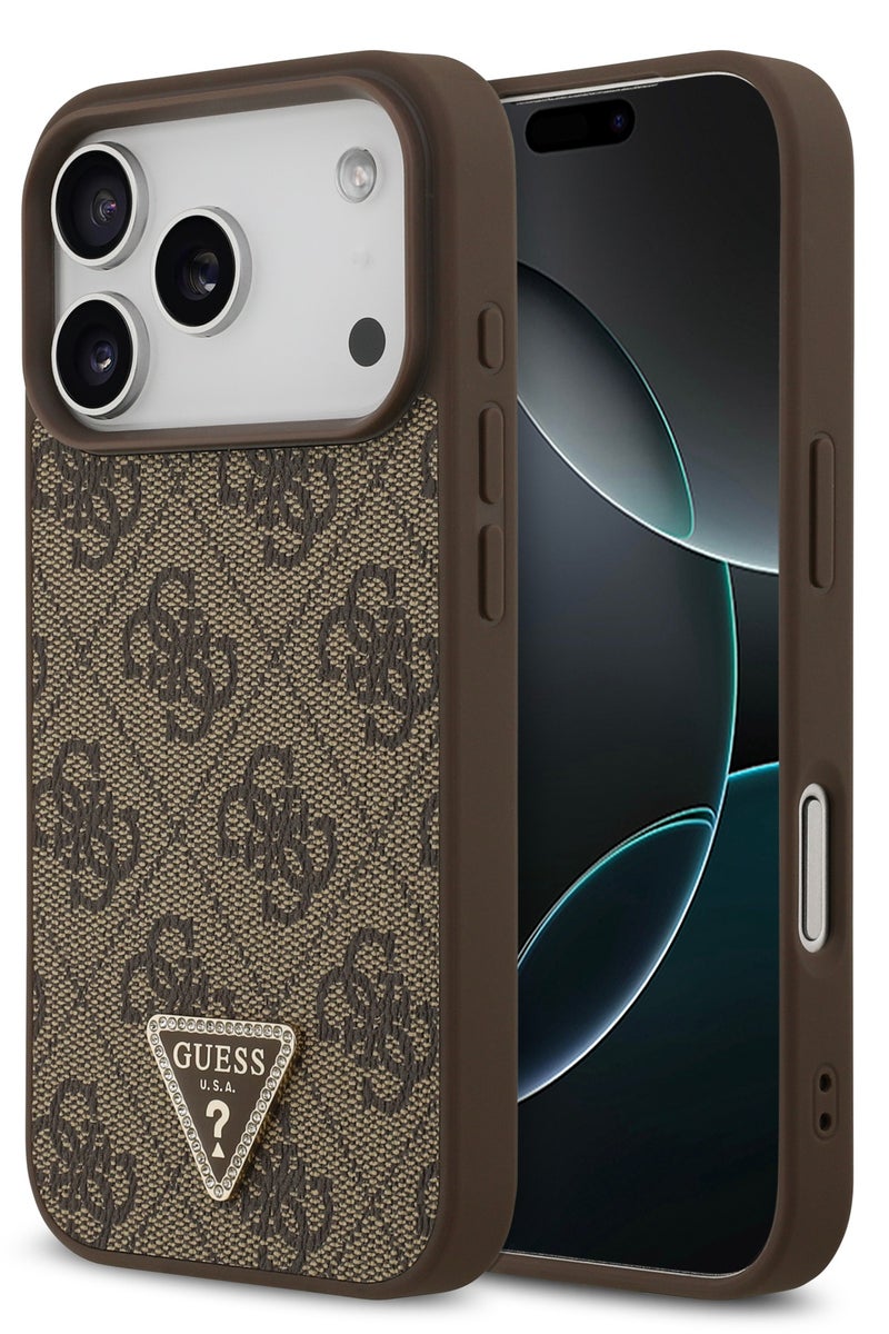 iPhone 17 Pro Max MagSafe Case 4G PU Leather With Triangle Logo / Magsafe Compatible / Ultra Slim / lightweight design / Easy Installation - Brown