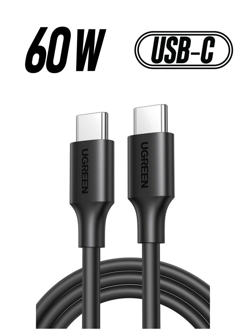 60W USB C to USB C Cable 1M PD 3.0 3A Fast Charging Cord Type C Cable Compatible With iPhone 16 15 Series MacBook Pro iPad Pro Samsung Galaxy S24 S23