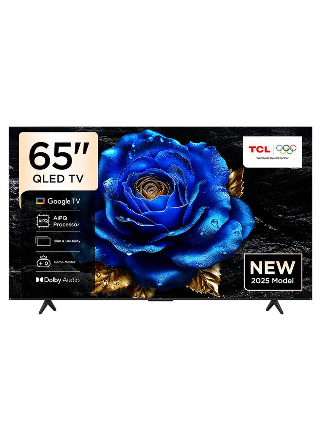 Television 65 Inch Smart TV 4K QLED Colorful Quantum Crystal HDR 10+ Gaming Google TV, ONKYO 2.1 Hi-Fi, Dolby Atmos, DTS Virtual X, Voice Control, Game Master, (2025 Model) 65T6C black image 1