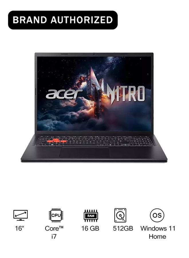 Nitro Lite 16 Gaming Laptop With 16 Inch WUXGA (1920x1200) Display, Core i7-13620H Processor/16GB RAM/512GB SSD/6GB Nvidia GeForce RTX 3050 Graphics/Windows 11 Home/ English Black image 1