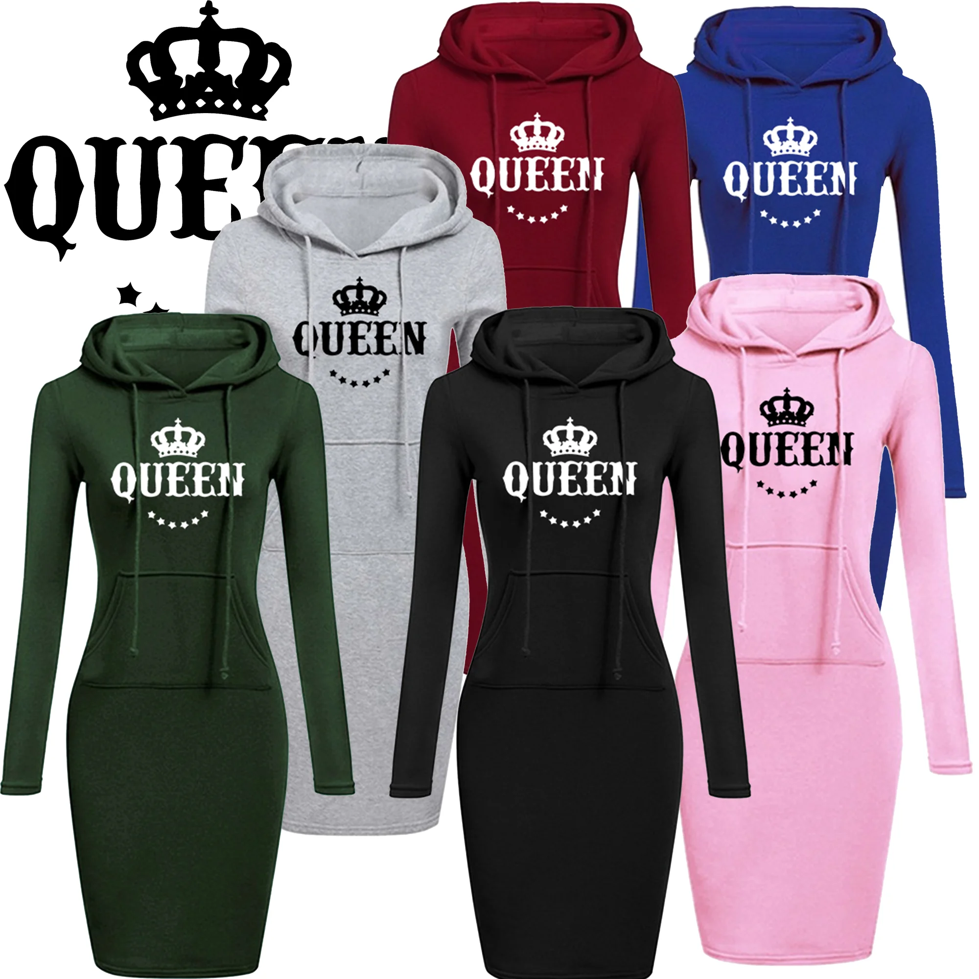 Women's Slim Hoodie Dress Dress Casual Knee Skirt Hoodie High Quality Hooded Sweatshirt Casual Women's Queen Hoodie Skirt image 1