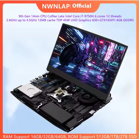 Gaming Laptop intel i7-10750H 17.3 inch FHD IPS Laptop GTX1650 Windows 10 Pro Computer Laptops 64G 2TB SSD Notebook AC WiFi BT image 1