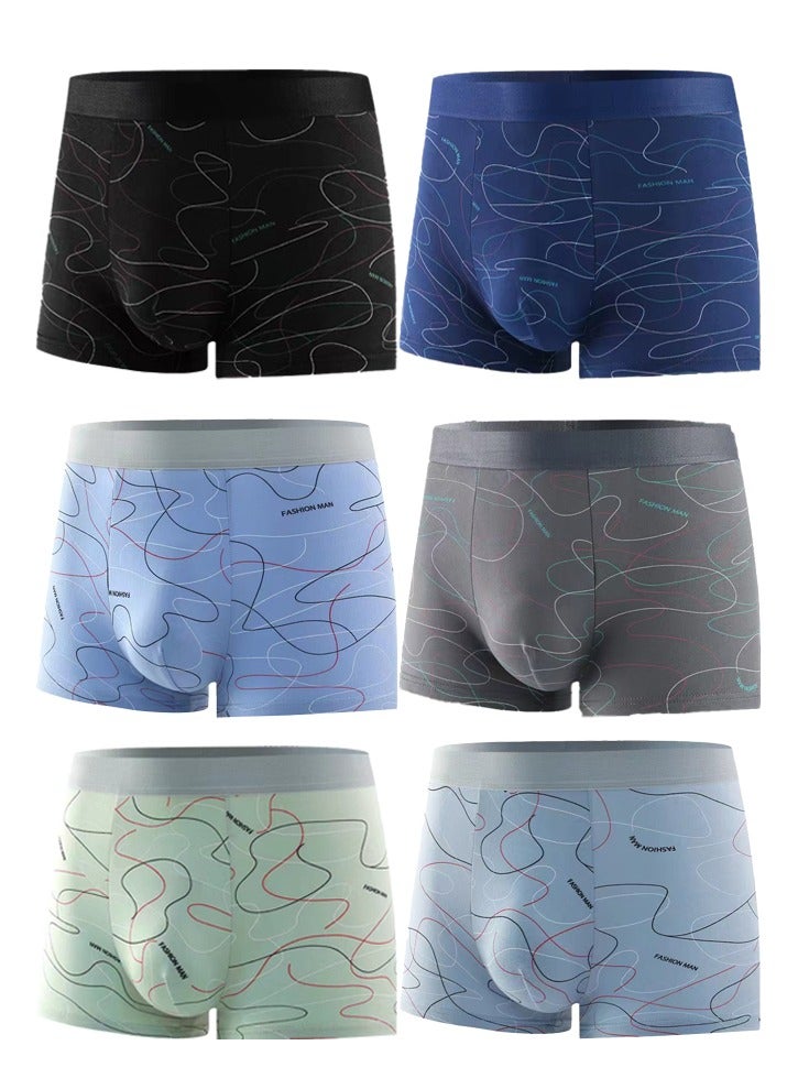 Zeemey 6 Pack Men’s Sort Boxer Briefs & Trunks,Breathable Stretch Cotton Moisture-Wicking Underwear,Modern Fit Low Rise image 1