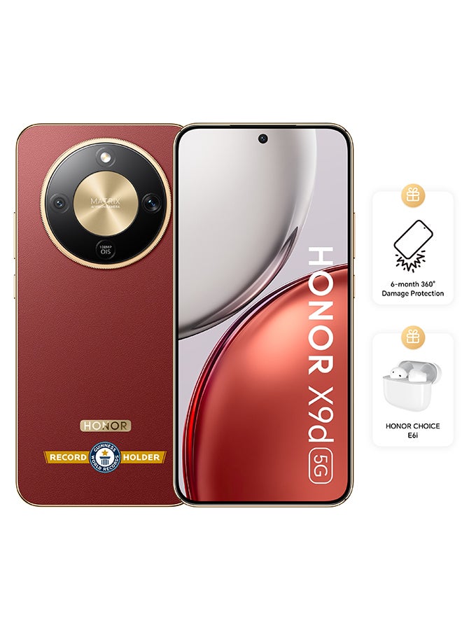 X9d Dual SIM 5G 12GB RAM 256GB Reddish Brown With Free Choice E6i Earbuds and 6 Month Damage Insurance - Middle East Version image 1