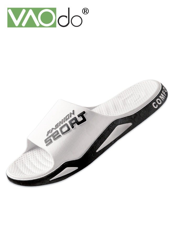 Men's Slippers House Slides Shower SandalsThick Sole Non-slip Slip On Fashion Outdoor Beach Slippers Ultimate Comfort Lightweight Thick Sole White image 1