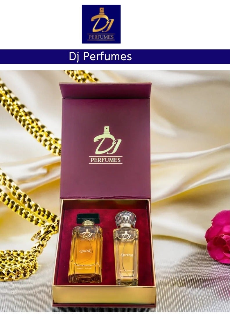 DJ Perfumes 2pcs 80ml Gift Set for Men & Women(Quirk EDP 80ml + Spring EDP 80ml) image 1