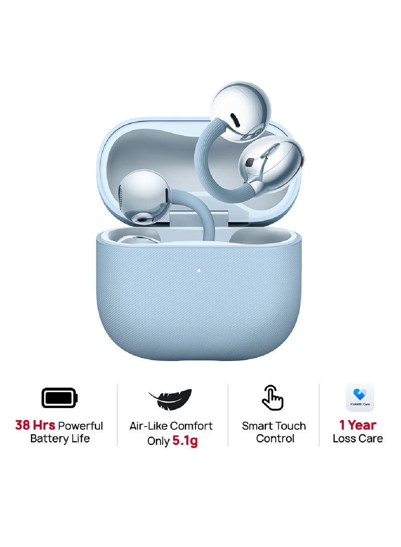 FreeClip 2 Wireless Earphones, Bluetooth Earbuds, Airy C-bridge Design, Adaptive Open-ear Listening, Crystal-clear Calls, 9 Hours Long Battery Life, Compatible with iOS & Android, IP57 With Free Loss Care Blue image 1