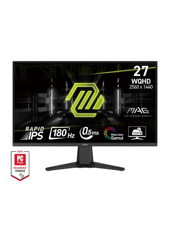 MAG 275QF 27" 2K Flat Gaming Monitor, 2560x1440 (WQHD), Rapid IPS, 0.5ms Response Time, 180Hz Refresh Rate, Anti-glare, HDR Ready, Adaptive-Sync, 2*HDMI, 1*DP Port, Tilt Adjustable Black image 1