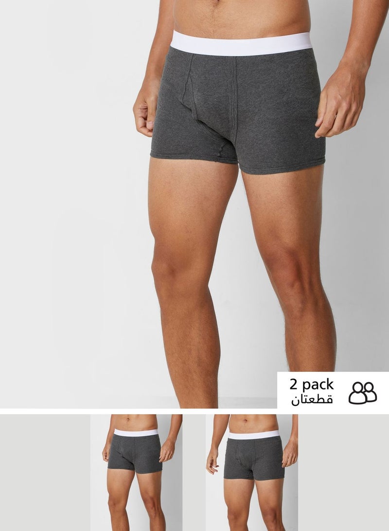 2 Pack Contrast Band Trunks With Antibacterial Finish image 1