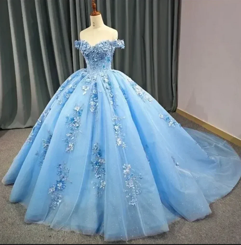 Customized Luxury 3d Flowers Quinceanera Dresses With Big Bow Vestidos De 15 Anos Luxury Lace Birthday Princess Party Gown