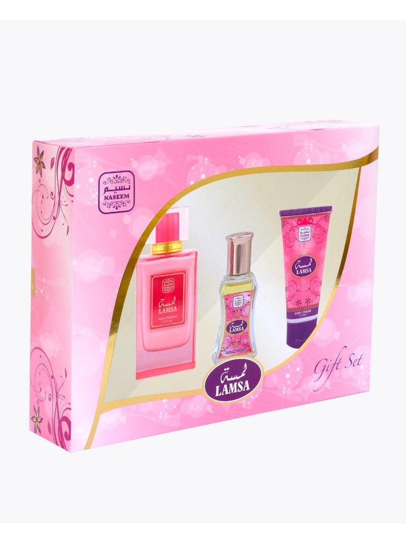 Naseem Lamsa Luxury Gift Set 3pcs -(Eau De Parfum, Roll-On Perfume Oil & Body Cream) image 1