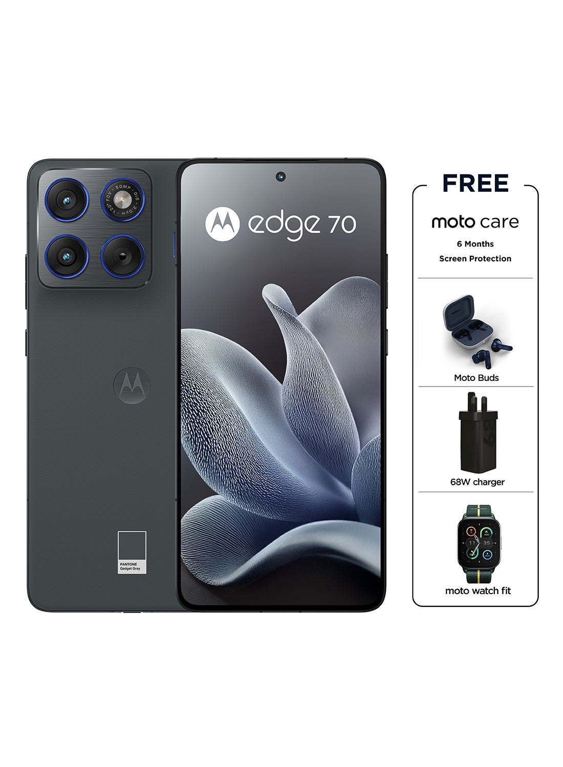 Edge 70 Dual SIM 5G 12 RAM 512GB Gadget Grey With Free Gifts - Middle East Version image 1