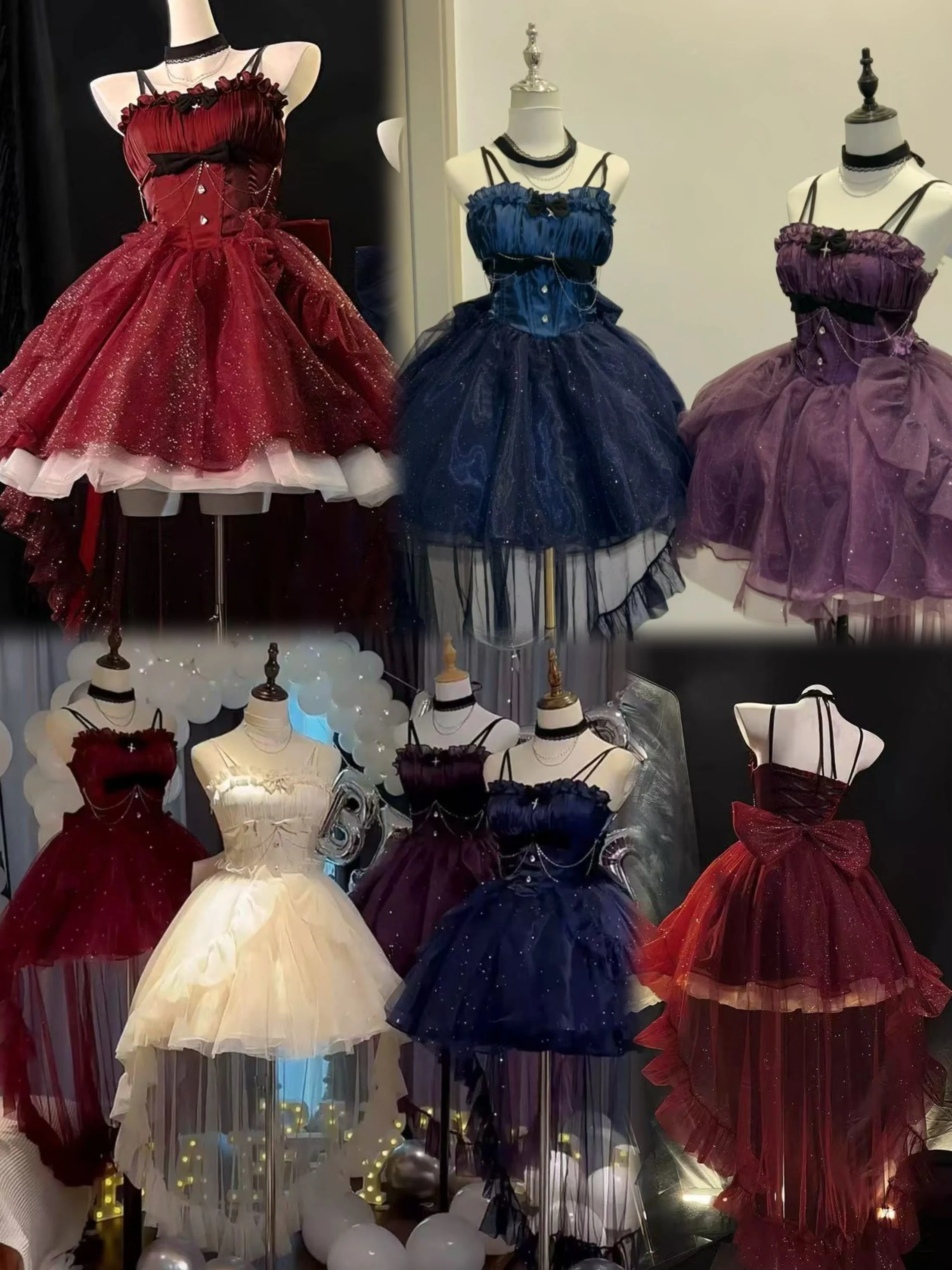 Gothic Y2k Sling Dress Women Harajuku Retro Tulle Ruffles Trim Christmas Party Outfit Grunge Aesthetic Sleeveless Elegant Wear