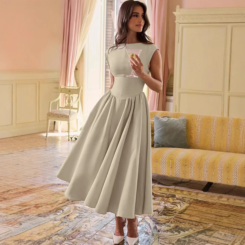 Suninheart New French Style Sexy Backless Sleeveless Pleated Slim Fit Vest Style Dress for Summer 2025 image 1