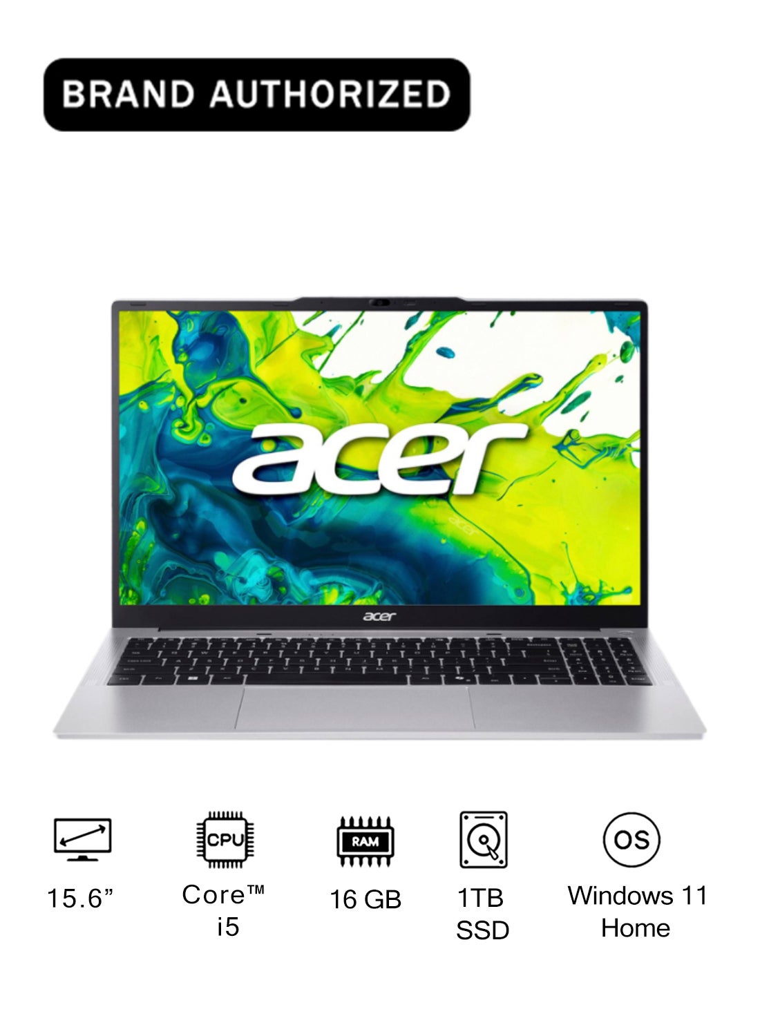 Aspire Lite Laptop With 15.6-Inch FHD Display, Core i5-13420H Processor/16GB RAM/1TB SSD/Integrated Graphics/Windows 11 Home English/Arabic silver image 1