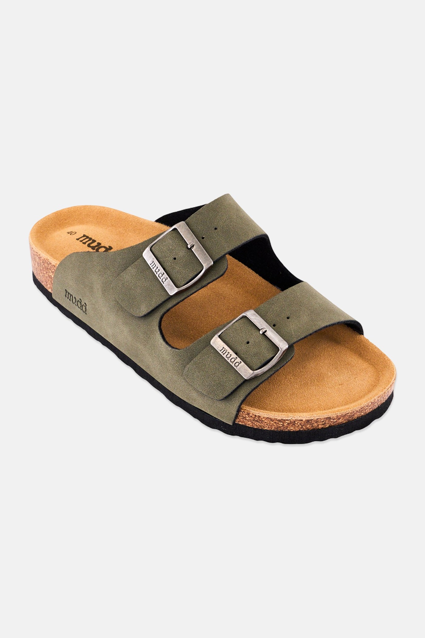 Men Slip On Cork Sandals, Olive image 1