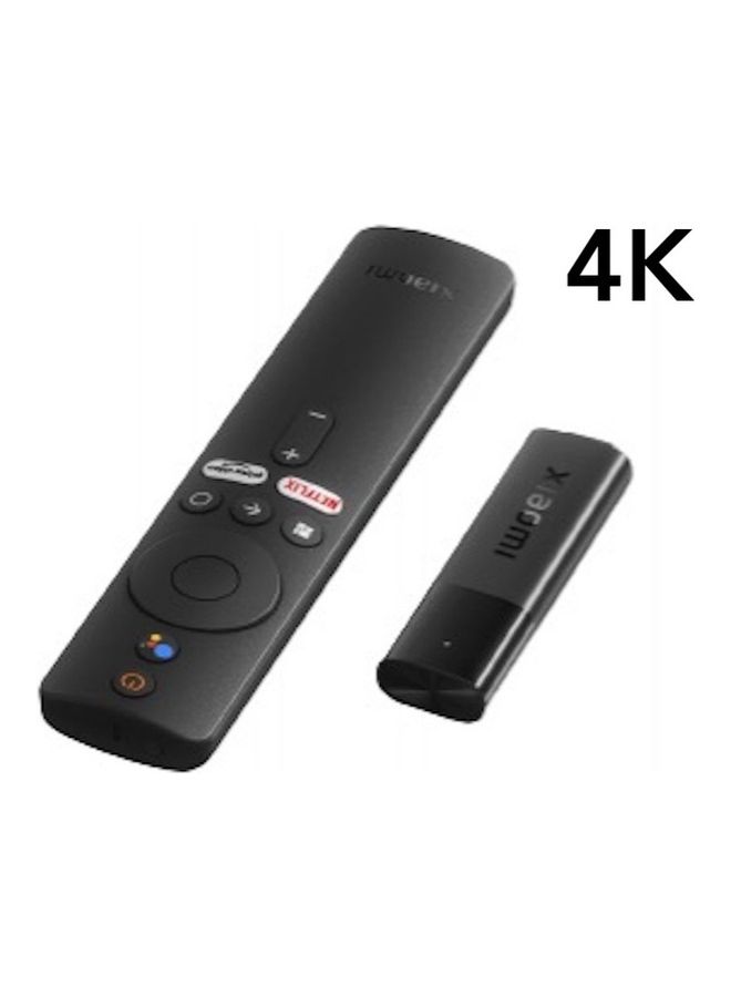 Mi TV Stick 4K Ultra HD Streaming Device, Android TV 11 with Google Assistant Voice Remote Control Streaming Media Player Black image 1