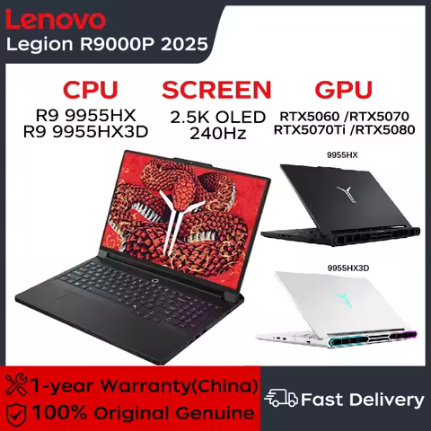 2025 NEW Lenovo LEGION R9000P Gaming laptop R9 9955HX/9955HX3D 32G 1T RTX5060 16" 2.5K 240HZ OLED Screen Notebook Computer PC image 1