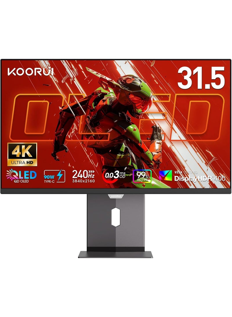 32-Inch UHD 4K OLED Gaming Monitor | 3840×2160, 240Hz Refresh Rate, 0.03ms GTG, HDR True Black 400, Adaptive Sync, 2× HDMI, DisplayPort, 90W USB-C, USB-A 3.0 Tilt/Pivot/Swivel/Height Adjustable Stand, VESA Mount – Ultra-Smooth Esports Display S3241XO image 1