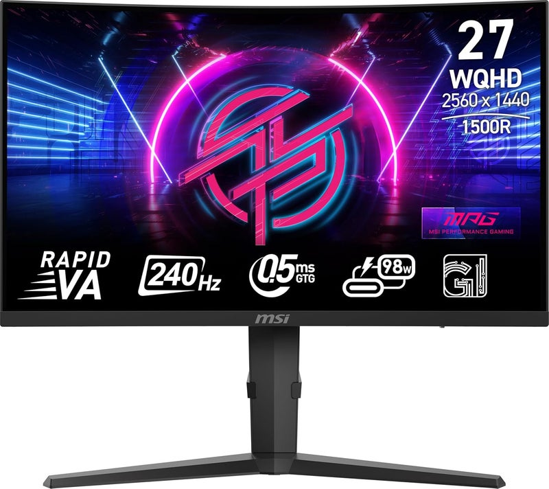 MSI MPG 275CQRXF 27-Inch QHD Curved Gaming Monitor with 240Hz Refresh Rate and Adaptive-Sync image 1