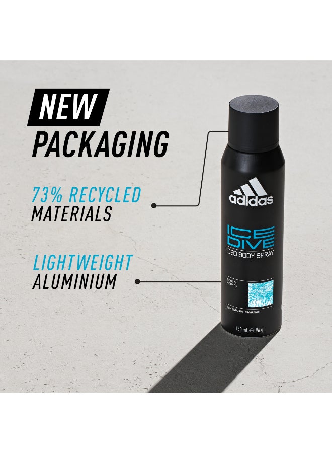 Adidas Ice Dive Deodorant Body Spray Set 150ml image 4