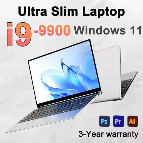 New 14.1" Laptop Intel Core i9-9900 32GB 2TB Gaming PC Ultra Slim Office Study Computer PC Windows 11 Pro 1920*1080 HD image 1