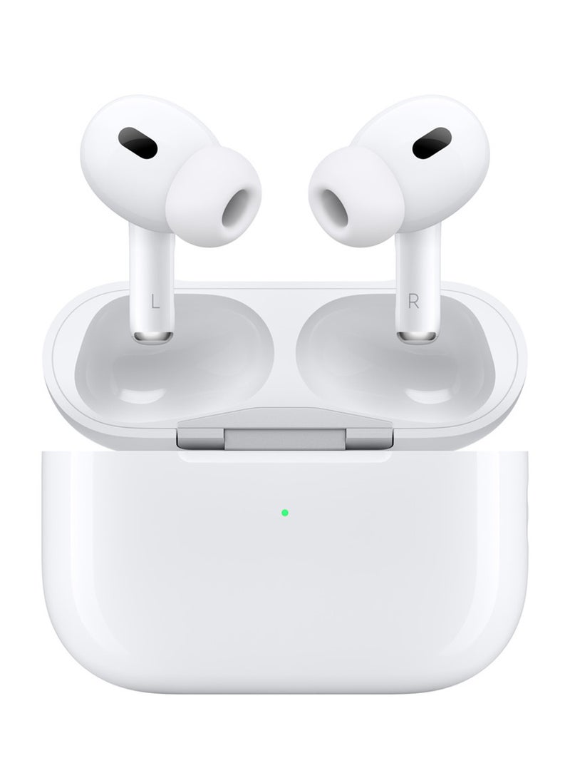 AirPods Pro 2 Wireless Earbuds, Bluetooth Headphones, Active Noise Cancellation, Hearing Aid Feature, Transparency, Personalized Spatial Audio, High-Fidelity Sound, H2 Chip, USB-C Charging White image 1