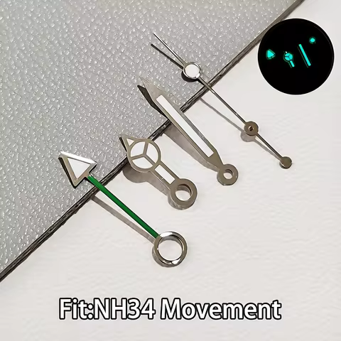 For NH34 GMT Hands Watch Hand Parts Blue&green BGW9 Luminous Suitable For NH35 Automatic Movement Watches Pointer Accessories image 1