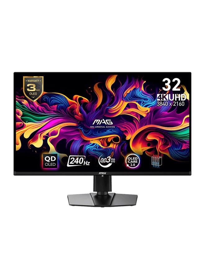 MAG 321UPX Gaming Monitor, 32" 4K UHD QD-OLED Display, 240Hz Refresh Rate, 0.03ms (GtG) Response Time, AdaptiveSync Technology, 1.07b Color Display | 9S6-3DD39T-008 Black image 1