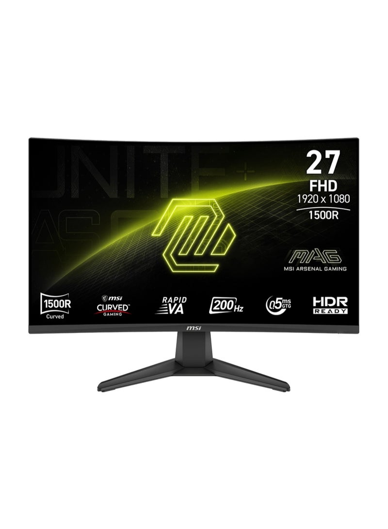MAG 276CF E20 27" Curved Gaming Monitor, 200Hz, 0.5ms, VA Panel, 1500R Curvature, AMD FreeSync, HDR Ready, 3000:1 Contrast, HDMI 2.0b & DP 1.2a, Tilt Adjustable, Anti-Flicker, VESA Mount, Low Blue Light, Black | 9S6-3CE11M-030 image 1