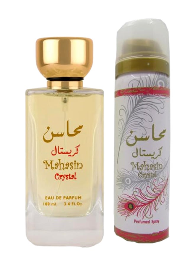 Lattafa Mahasin Crystal EDP With FREE Deodorant Inside 100ml image 1